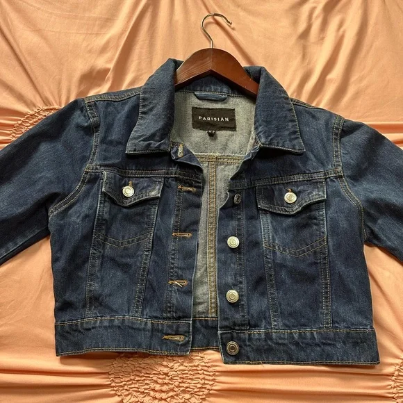 Parisian Cropped Dark Denim Jacket - Picture 2 of 8